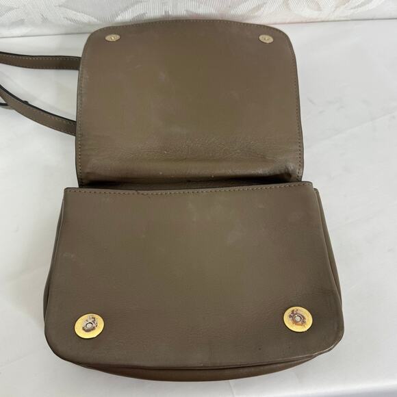 Marni Sculpture Leather Flap Olive Taupe Shoulder Bag - Picture 10 of 16